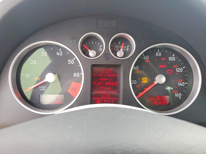 2003 Audi Tt VIN TRUSC28N831014745 COPART salvage auction — REAR END, Ca - Salvage Certificate, sold $125 on 2026-07-13 (photo 9)