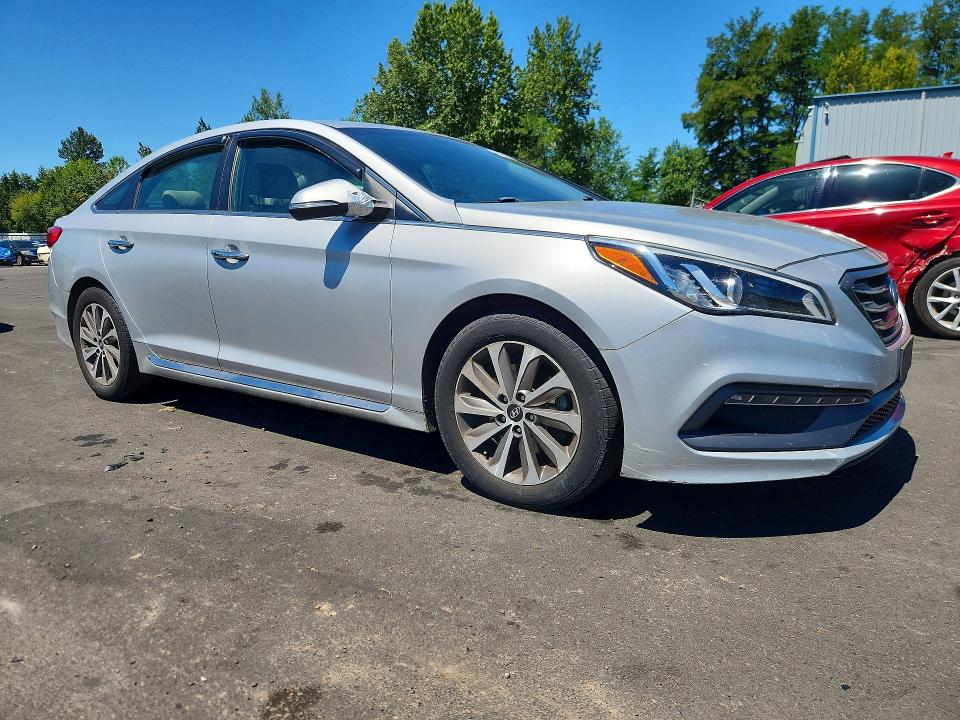 2015 Hyundai Sonata VIN 5NPE34AF6FH091133 COPART salvage auction — FRONT END, Or - Salvage Title Certificate, sold $2,100 on 2026-09-02 (photo 4)
