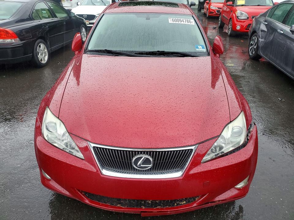 2007 Lexus Is 250 VIN JTHCK262175013248 COPART salvage auction — WATER/FLOOD, NJ - CERT OF TITLE-SALVAGE FLOOD (P), sold $125 on 2026-07-28 (photo 5)