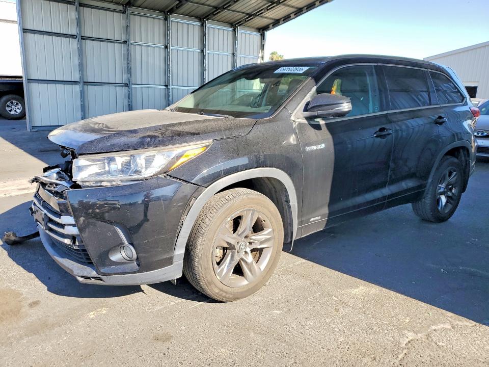 2017 Toyota Highlander VIN 5TDDGRFH2HS023383 COPART salvage auction — FRONT END, CA - SALVAGE CERTIFICATE, sold $9,000 on 2026-07-27 (photo 1)