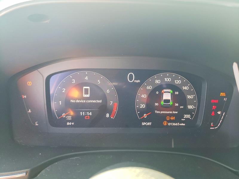 2025 Acura Integra VIN 19UDE5G9XSA002020 COPART salvage auction — FRONT END, Ct - Cert Of Title-Salvage, sold $21,300 on 2026-09-01 (photo 9)