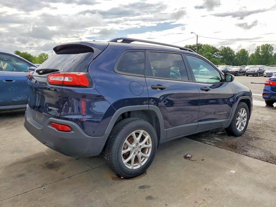 2016 Jeep Cherokee VIN 1C4PJLAB9GW336721 COPART salvage auction — SIDE, Salvage Title, sold $1,100 on 2026-07-30 (photo 3)
