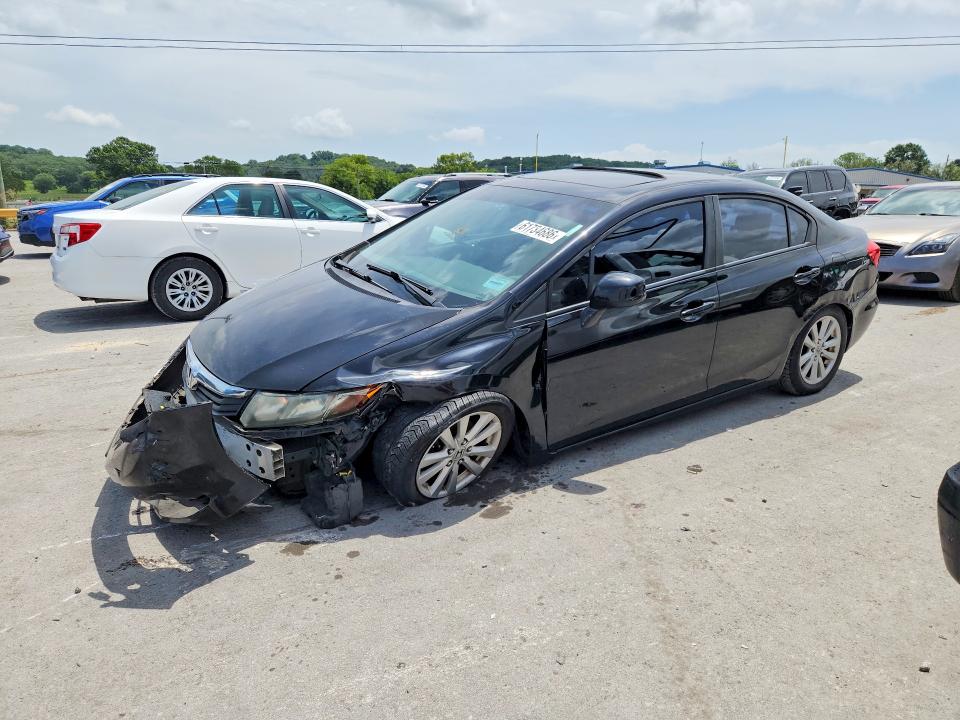 2012 Honda Civic VIN 19XFB2F83CE088583 COPART salvage auction — FRONT END, Tn - Salvage Certificate, sold $600 on 2026-07-27 (photo 1)