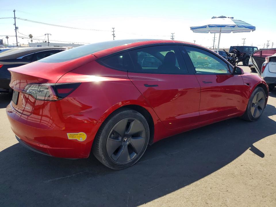 2022 Tesla Model 3 VIN 5YJ3E1EB1NF273763 COPART salvage auction — DAMAGE HISTORY, Ca - Salvage Certificate, sold $6,500 on 2026-07-27 (photo 3)