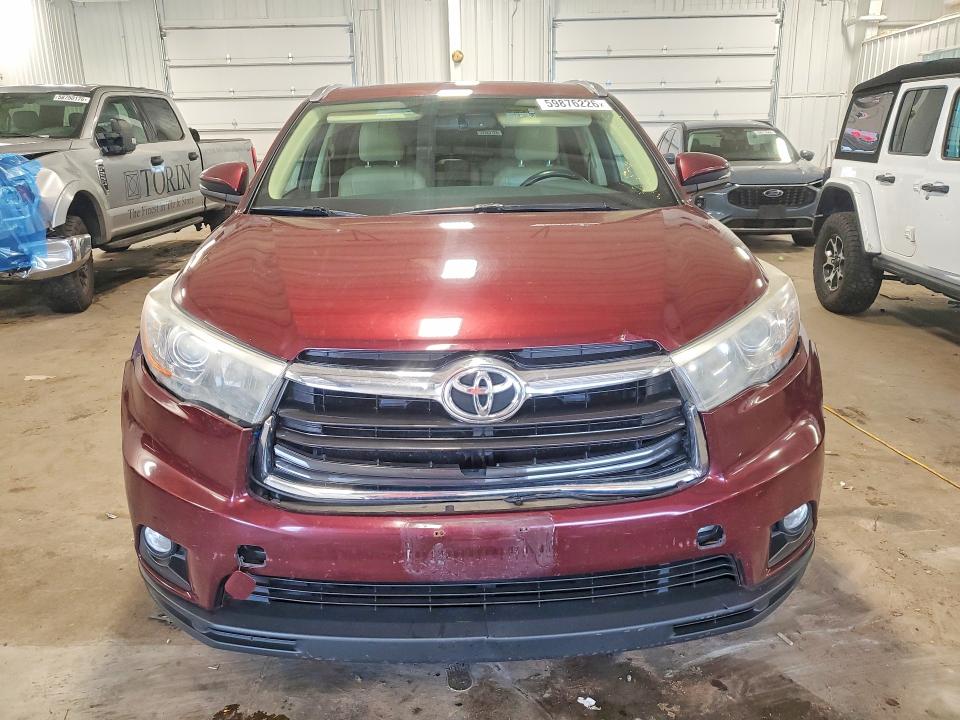 2015 Toyota Highlander VIN 5TDJKRFH0FS092278 COPART salvage auction — REAR END, Mn - Cert Of Title-Salvage, sold $9,000 on 2026-07-09 (photo 5)