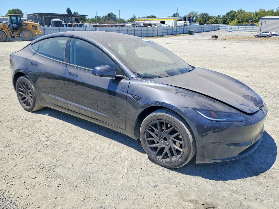 2025 Tesla Model 3 VIN 5YJ3E1EAXSF051872 COPART salvage auction — FRONT END, Ca - Salvage Certificate, sold $25 on 2026-07-28 (photo 4)