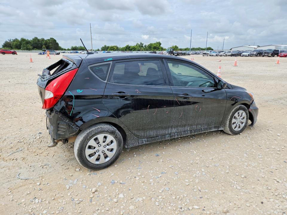 2017 Hyundai Accent VIN KMHCT5AE9HU312961 COPART salvage auction — REAR END, TX - SALVAGE VEHICLE TITLE (P), sold $70 on 2026-07-16 (photo 3)