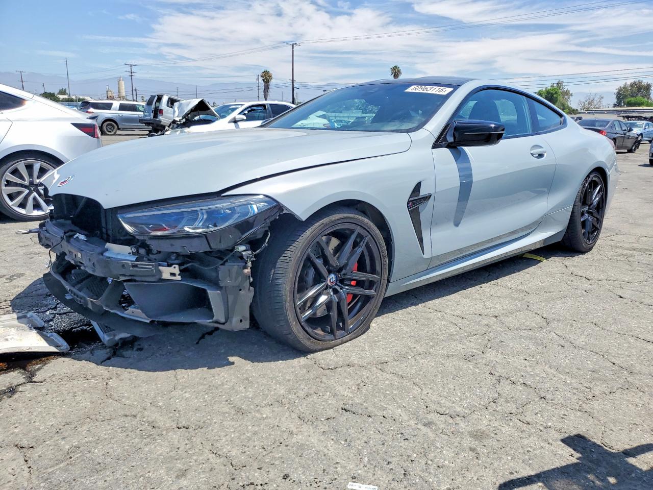 2023 BMW M8 VIN WBSAE0C04PCM00744 — COPART salvage auction photo