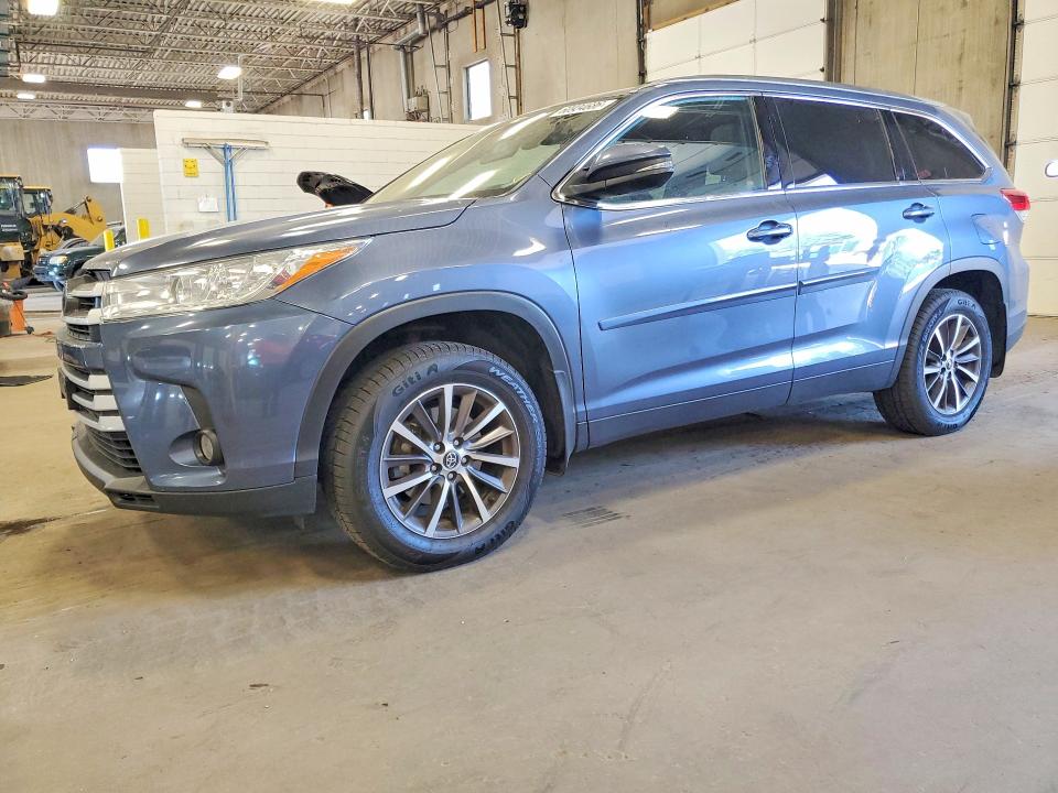 2019 Toyota Highlander VIN 5TDJZRFHXKS708977 COPART salvage auction — HAIL, Mn - Cert Of Title-Salvage, sold $5,900 on 2026-07-28 (photo 1)