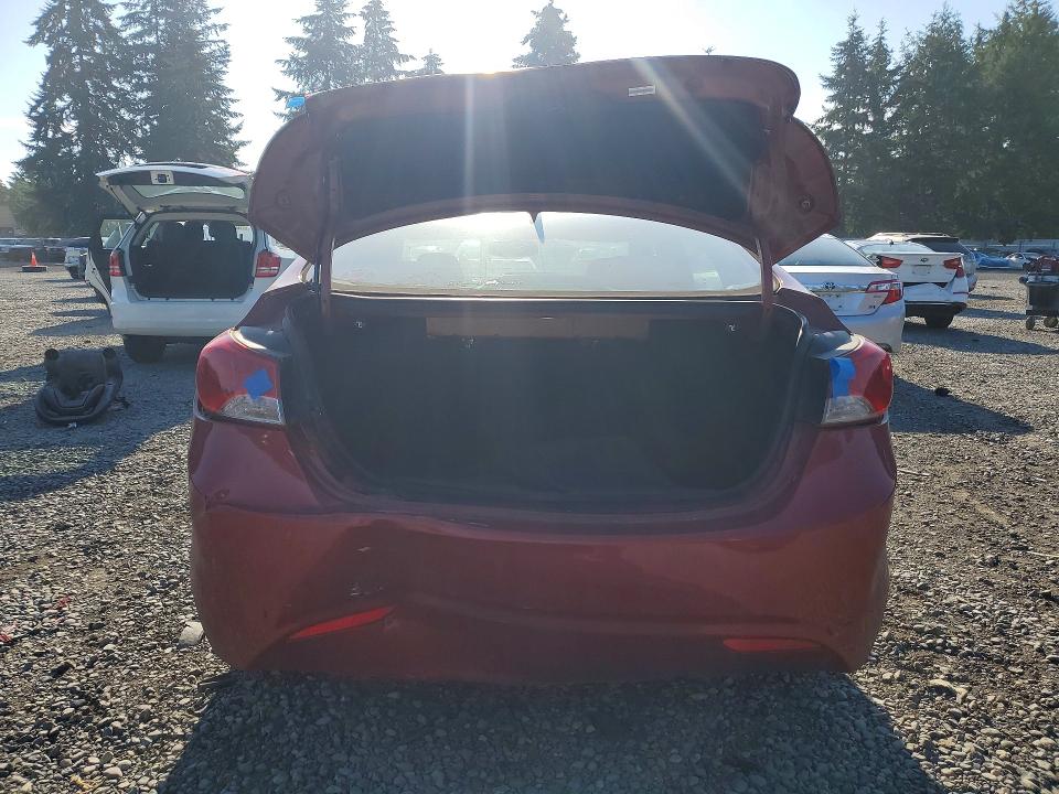 2013 Hyundai Elantra VIN KMHDH4AE9DU638317 COPART salvage auction — REAR END, Wa - Bill Of Sale, sold $875 on 2026-07-31 (photo 6)