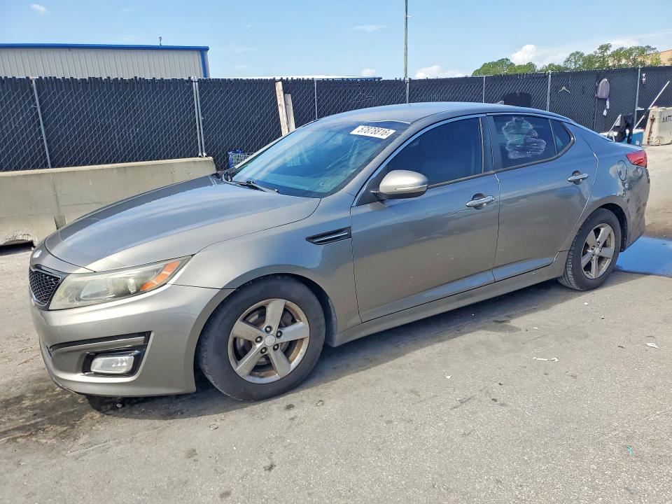 2014 Kia Optima VIN 5XXGM4A79EG300891 COPART salvage auction — SIDE, Fl - Cert Of Title Slvg Rebuildable, sold $375 on 2026-07-21 (photo 1)