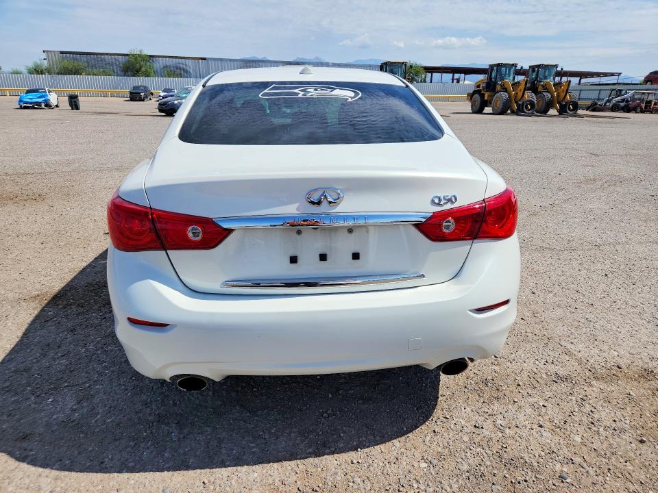 2015 Infiniti Q50 VIN JN1BV7AP5FM331496 COPART salvage auction — FRONT END, Az - Cert Of Title - Salvage, sold $3,200 on 2026-07-31 (photo 6)