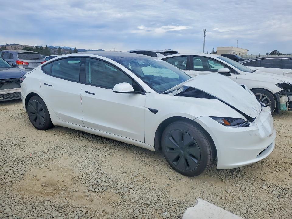 2025 Tesla Model 3 VIN 5YJ3E1EA9SF078951 COPART salvage auction — FRONT END, Ca - Salvage Certificate, sold $13,000 on 2026-09-01 (photo 4)