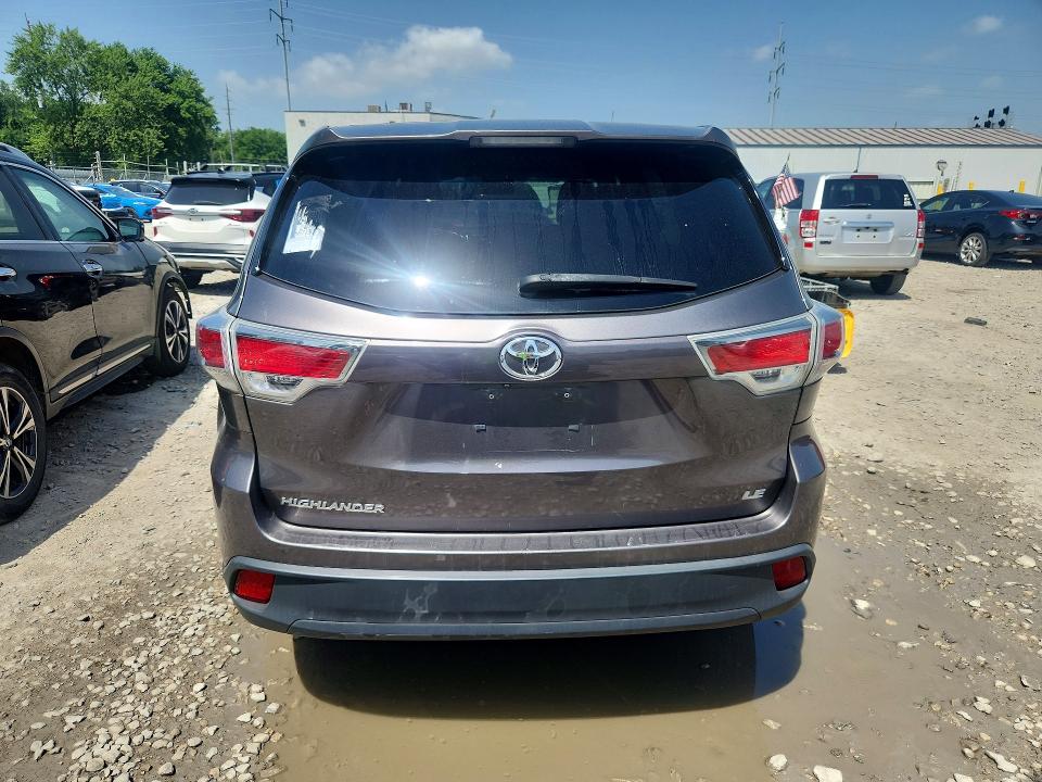2014 Toyota Highlander VIN 5TDZARFH3ES005803 COPART salvage auction — MECHANICAL, Oh - Certificate Of Title (P), sold $7,300 on 2026-07-27 (photo 6)