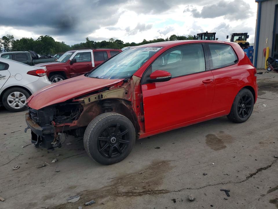 2010 Volkswagen Golf VIN WVWAB7AJ3AW121876 COPART salvage auction — FRONT END, PA - CERTIFICATE OF SALVAGE, sold $400 on 2026-08-12 (photo 1)
