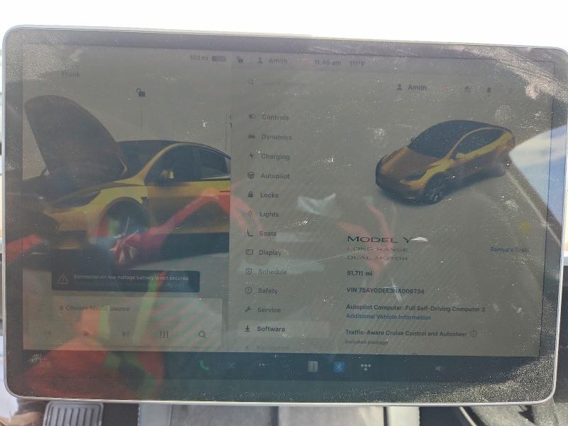 2022 Tesla Model y VIN 7SAYGDEE3NA006734 COPART salvage auction — FRONT END, Ca - Salvage Certificate, sold $5,200 on 2026-07-28 (photo 9)