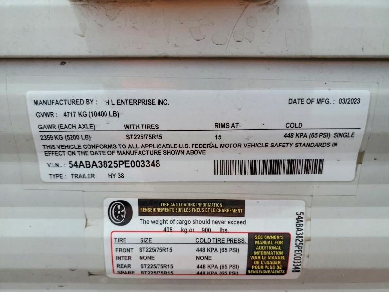 2023 Unknown VIN 54ABA3825PE003348 COPART salvage auction — UNDERCARRIAGE, CA - NON-REPAIRABLE VEHICLE CERT, sold $10 on 2026-09-10 (photo 9)