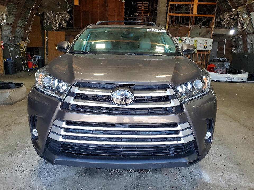 2019 Toyota Highlander VIN 5TDJZRFH0KS578756 COPART salvage auction — FRONT END, Ny - Mv-907A Salvage Certificate (P), sold $16,700 on 2026-07-22 (photo 5)
