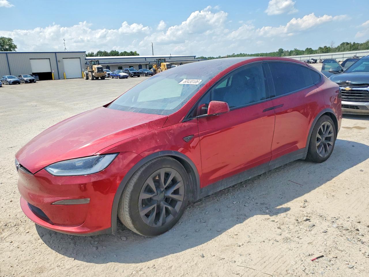 2023 Tesla Model X VIN 7SAXCDE58PF419049 COPART salvage auction — Rear End, SC - CERT OF TITLE-SALVAGE (P), sold $27,000 on 2026-08-24 (photo 1)