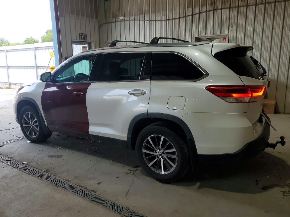 2019 Toyota Highlander VIN 5TDJZRFH6KS598302 COPART salvage auction — FRONT END, Pa - Cert Of Title, sold $3,850 on 2026-07-23 (photo 2)