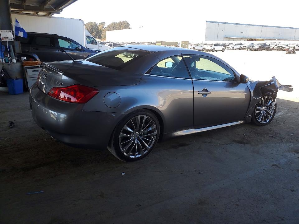 2011 Infiniti G VIN JN1CV6FE1BM950855 COPART salvage auction — UNDERCARRIAGE, Ca - Dis/Dlr/Exp Only Clean Title, sold $1,400 on 2026-07-16 (photo 3)