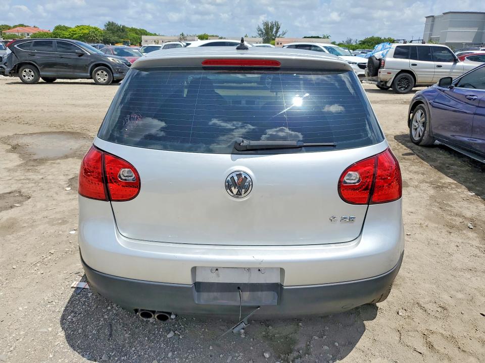 2009 Volkswagen Golf VIN WVWDA71K19W145792 COPART salvage auction — SIDE, FL - CERT OF TTL-REBUILT&SLVG RBLD, sold $375 on 2026-07-31 (photo 6)