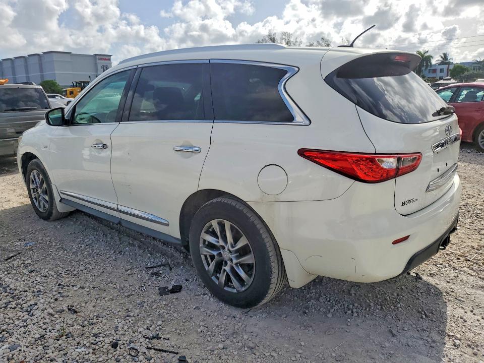 2014 Infiniti Qx60 VIN 5N1AL0MMXEC516229 COPART salvage auction — MINOR DENT/SCRATCHES, Fl - Cert Of Title-Slvg Rebld Flood, sold $725 on 2026-07-31 (photo 2)