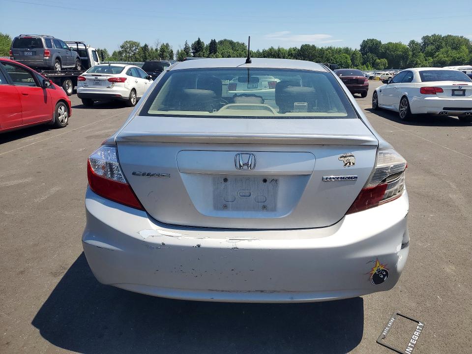 2012 Honda Civic VIN JHMFB4F24CS003270 COPART salvage auction — REAR END, Or - Certificate Of Title, sold $1,600 on 2026-07-22 (photo 6)