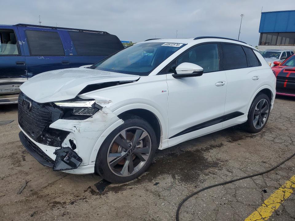 2024 Audi Q4 e-tron VIN WA1LUBFZ4RP054077 COPART salvage auction — FRONT END, Mi - Certificate Of Title, sold $15,300 on 2026-08-18 (photo 1)