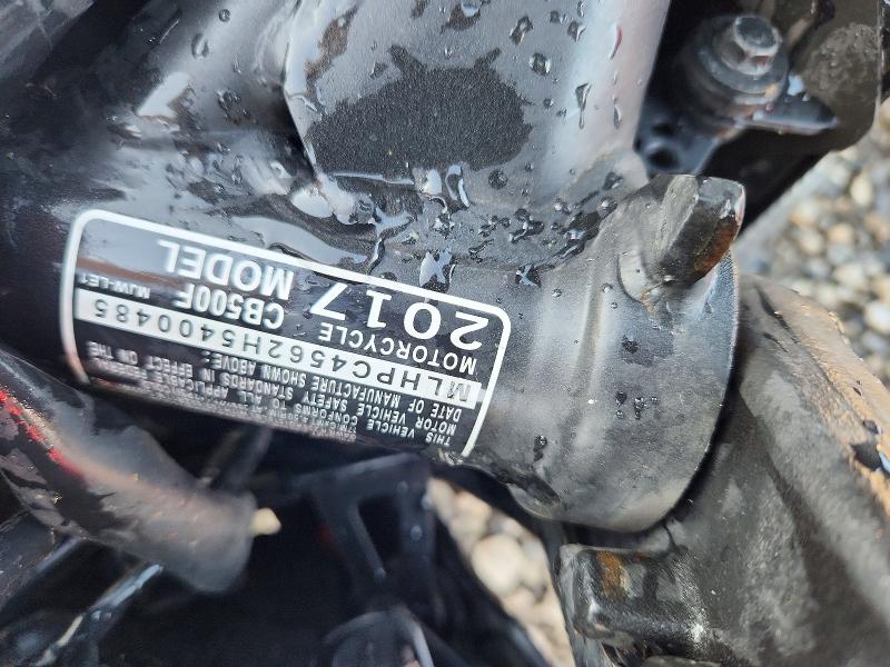 2017 Honda Cb VIN MLHPC4562H5400485 COPART salvage auction — SIDE, Wi - Junked Vehicle Bill Of Sale, sold $325 on 2026-07-09 (photo 9)