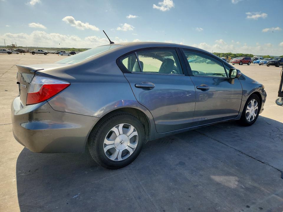 2012 Honda Civic VIN JHMFB4F33CS008212 COPART salvage auction — SIDE, Tx - Salvage Vehicle Title, sold $700 on 2026-07-09 (photo 3)