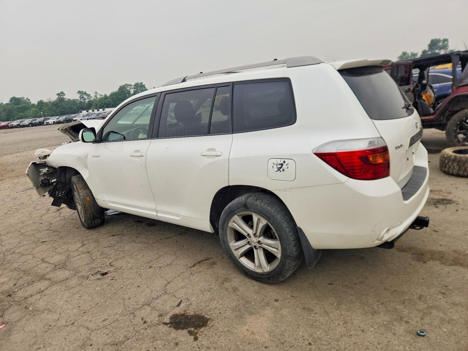 2008 Toyota Highlander VIN JTEES43A682037934 COPART salvage auction — FRONT END, Pa - Cert Of Title, sold $1,200 on 2026-07-24 (photo 2)