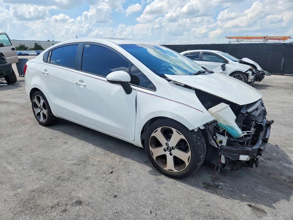 2013 Kia Rio VIN KNADN4A3XD6245925 COPART salvage auction — FRONT END, Fl - Cert Of Title Slvg Rebuildable, sold $300 on 2026-07-30 (photo 4)