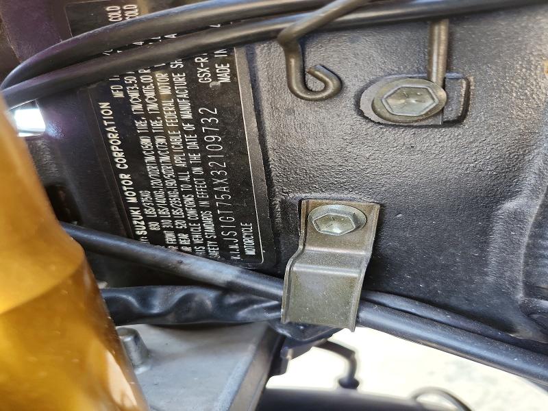 2003 Suzuki Gsx-r1000 VIN JS1GT75AX32109732 COPART salvage auction — UNKNOWN, GA - CERT OF TITLE-SALVAGE (P), sold $2,600 on 2026-07-23 (photo 9)