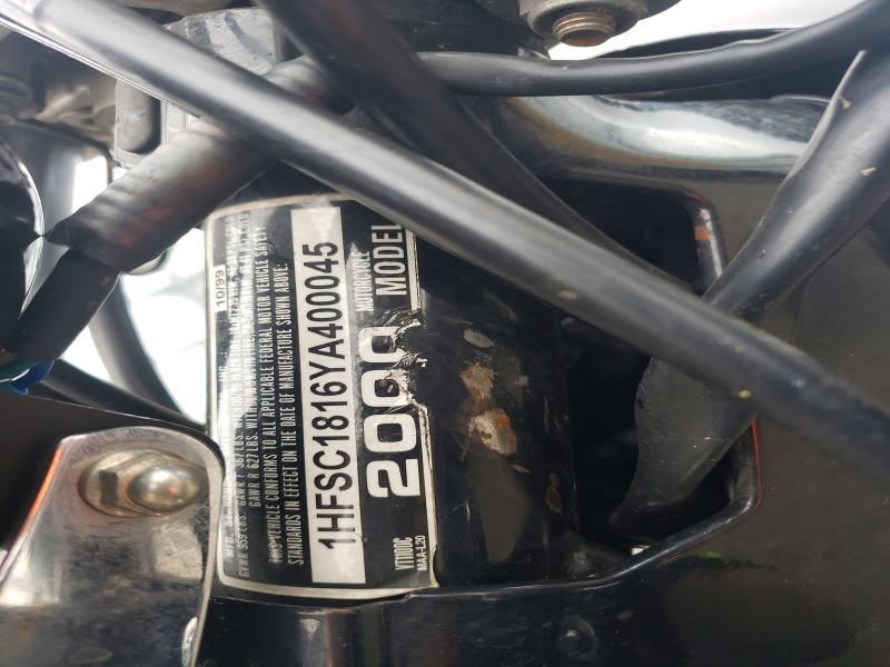 2000 Honda Vt1100 VIN 1HFSC1816YA400045 COPART salvage auction — FRONT END, Wa - Vehicle Cert Of Ownership-Titl, sold $90 on 2026-07-09 (photo 9)