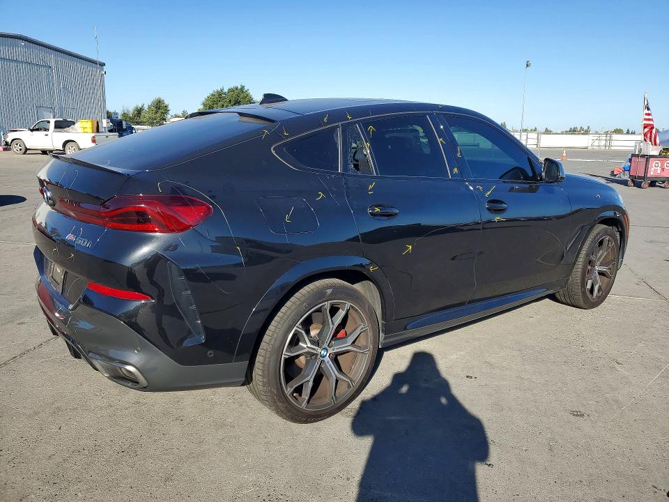 2022 BMW X6 VIN 5UXCY8C07N9N02909 COPART salvage auction — VANDALISM, Ca - Salvage Certificate, sold $25,750 on 2026-09-04 (photo 3)