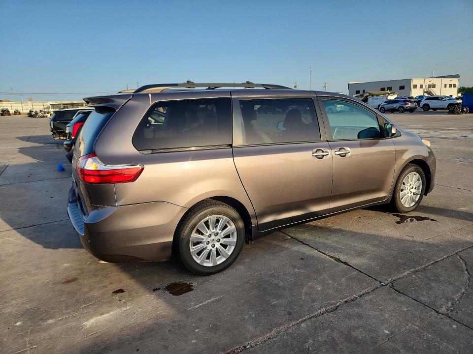 2015 Toyota Sienna VIN 5TDDK3DC5FS099146 COPART salvage auction — REAR END, TX - SALVAGE VEHICLE TITLE (P), sold $225 on 2026-07-27 (photo 3)