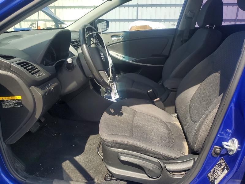 2012 Hyundai Accent VIN KMHCU5AE4CU057447 COPART salvage auction — MINOR DENT/SCRATCHES, LA - CERT OF TITLE-SALVAGE, sold $125 on 2026-07-27 (photo 7)