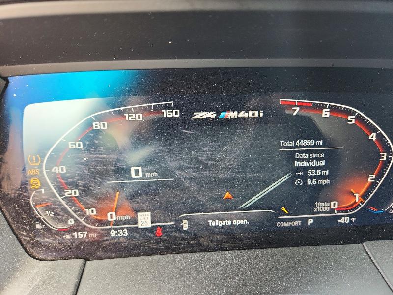 2020 BMW Z4 VIN WBAHF9C06LWW80843 COPART salvage auction — FRONT END, Tx - Salvage Vehicle Title, sold $16,300 on 2026-08-06 (photo 9)