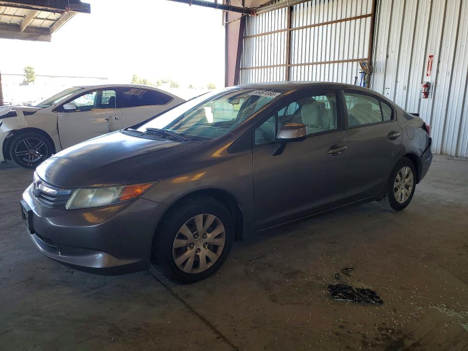 2012 Honda Civic VIN 2HGFB2F56CH594694 COPART salvage auction — REAR END, Ca - Salvage Certificate, sold $1,400 on 2026-07-23 (photo 1)