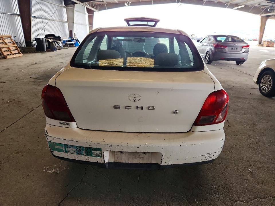 2000 Toyota Echo VIN JTDAT123XY0039991 COPART salvage auction — FRONT END, CA - DIS/DLR/EXP APP FOR DUP CLEAN, sold $225 on 2026-07-09 (photo 6)