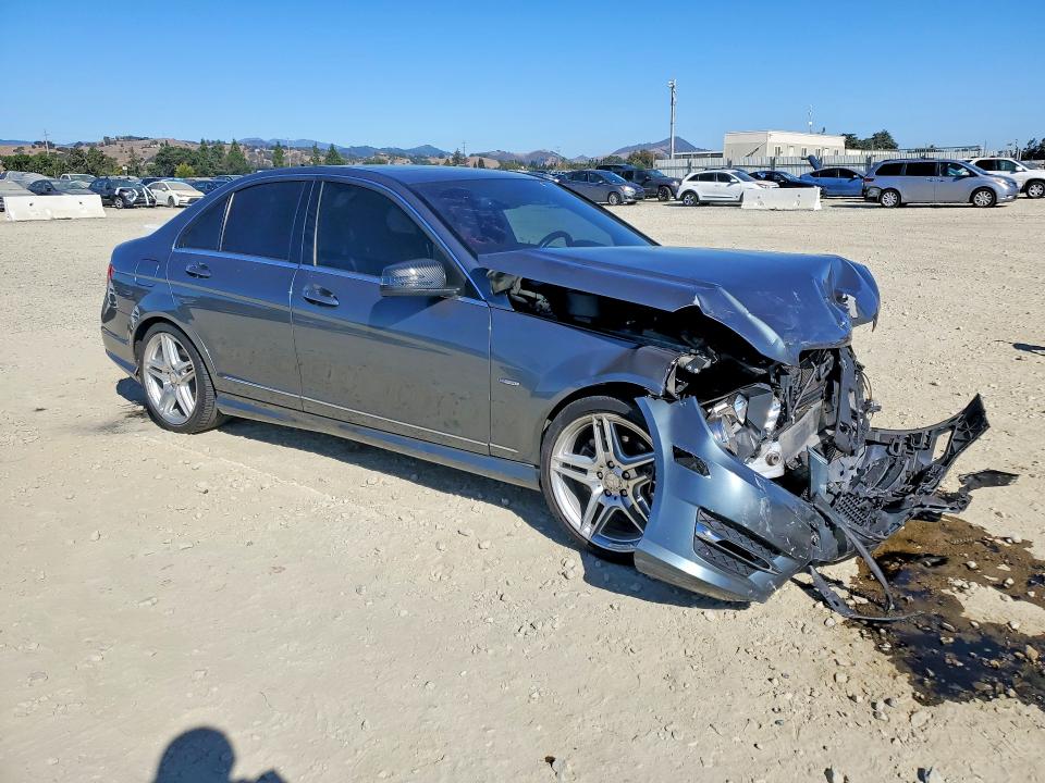 2012 Mercedes-benz C-klasse VIN WDDGF4HB7CR240422 COPART salvage auction — FRONT END, Ca - Salvage Certificate, sold $500 on 2026-08-18 (photo 4)