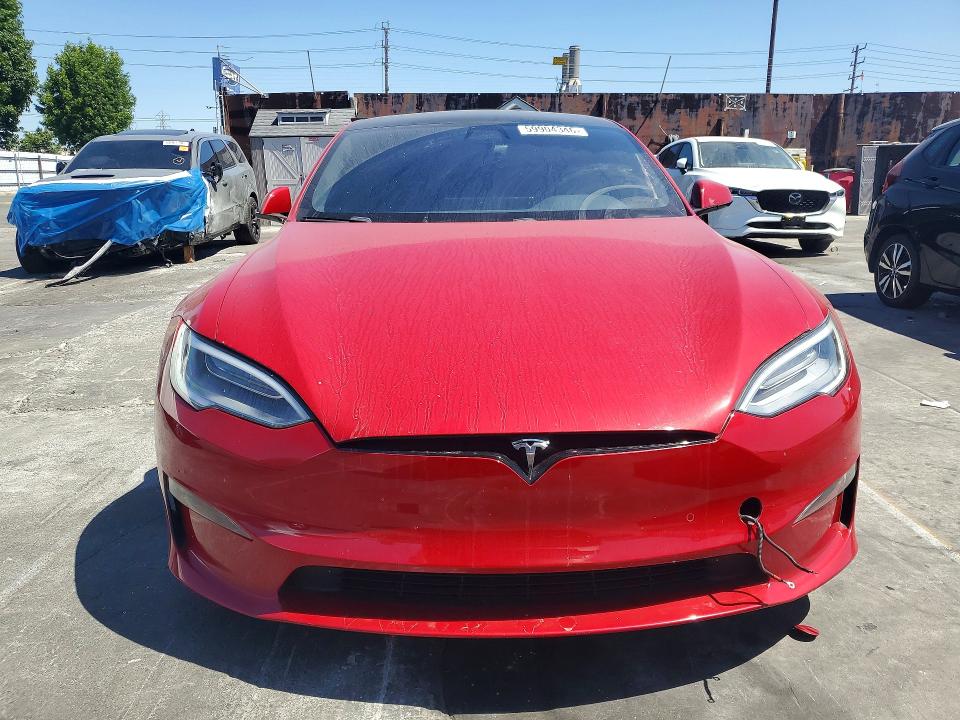2021 Tesla Model s VIN 5YJSA1E69MF443747 COPART salvage auction — REAR END, Ca - Salvage Certificate, sold $16,600 on 2026-07-15 (photo 5)