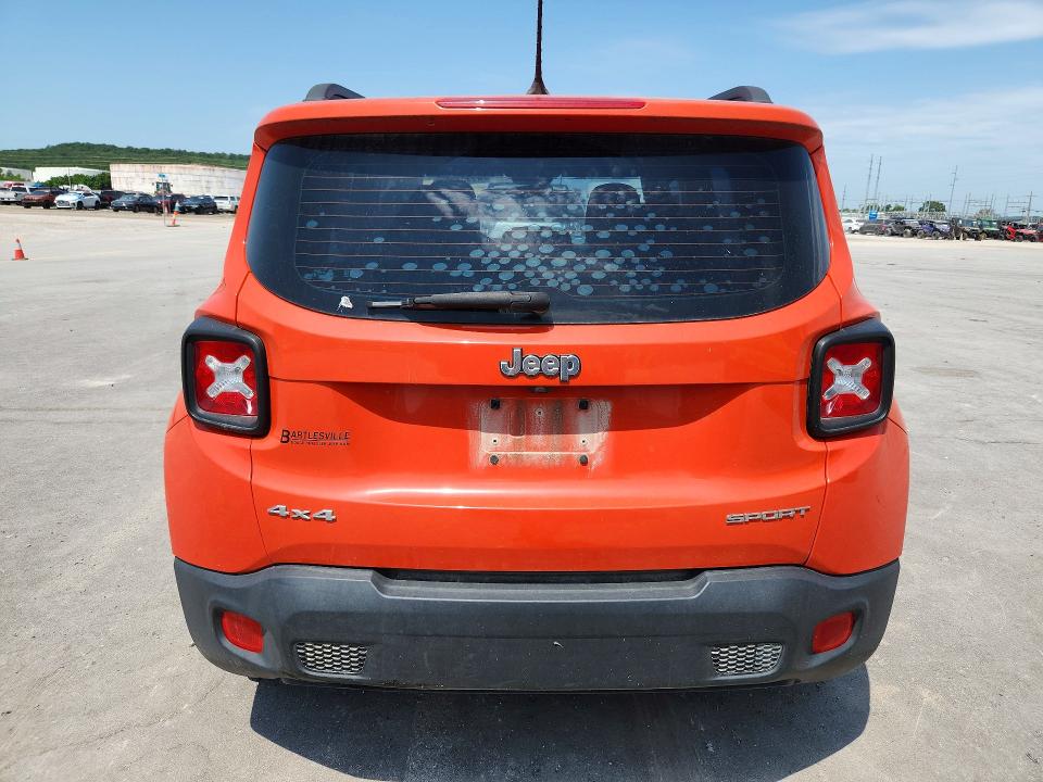 2016 Jeep Renegade VIN ZACCJBAT3GPC77616 COPART salvage auction — FRONT END, Ok - Cert Of Title-Salvage, sold $1,300 on 2026-08-14 (photo 6)