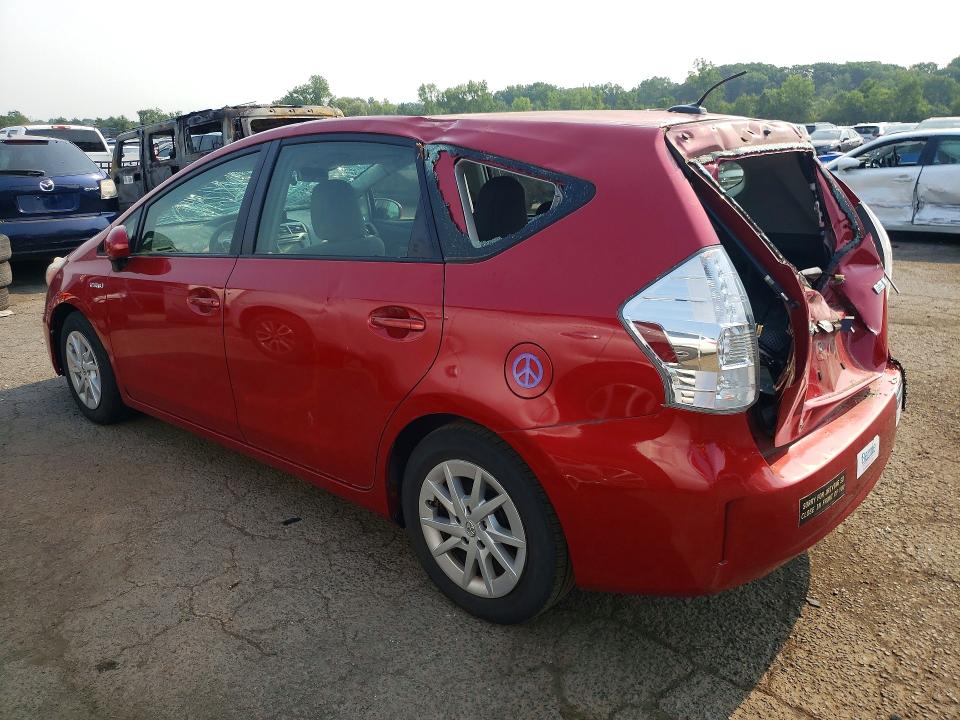 2012 Toyota Prius v VIN JTDZN3EU1C3075766 COPART salvage auction — ROLLOVER, Ct - Cert Of Title-Salvage, sold $1,300 on 2026-07-17 (photo 2)