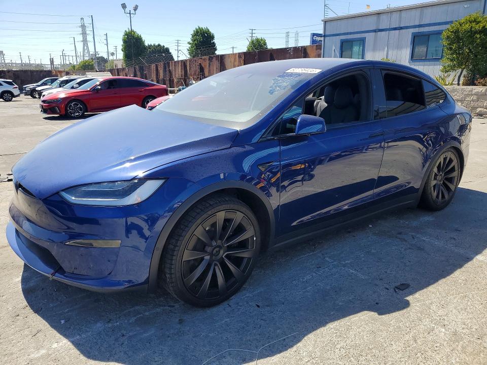 2022 Tesla Model x VIN 7SAXCAE52NF350628 COPART salvage auction — FRONT END, Ca - Salvage Certificate, sold $13,900 on 2026-07-24 (photo 1)