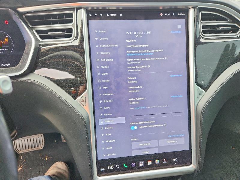 2017 Tesla Model s VIN 5YJSA1E13HF184540 COPART salvage auction — SIDE, Wa - Bill Of Sale, sold $5,400 on 2026-07-17 (photo 9)