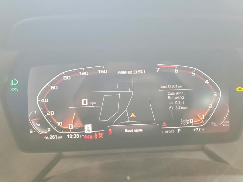2021 BMW M2 VIN WBA13AL0XM7H96461 COPART salvage auction — FRONT END, Pa - Certificate Of Salvage, sold $15,000 on 2026-08-12 (photo 9)