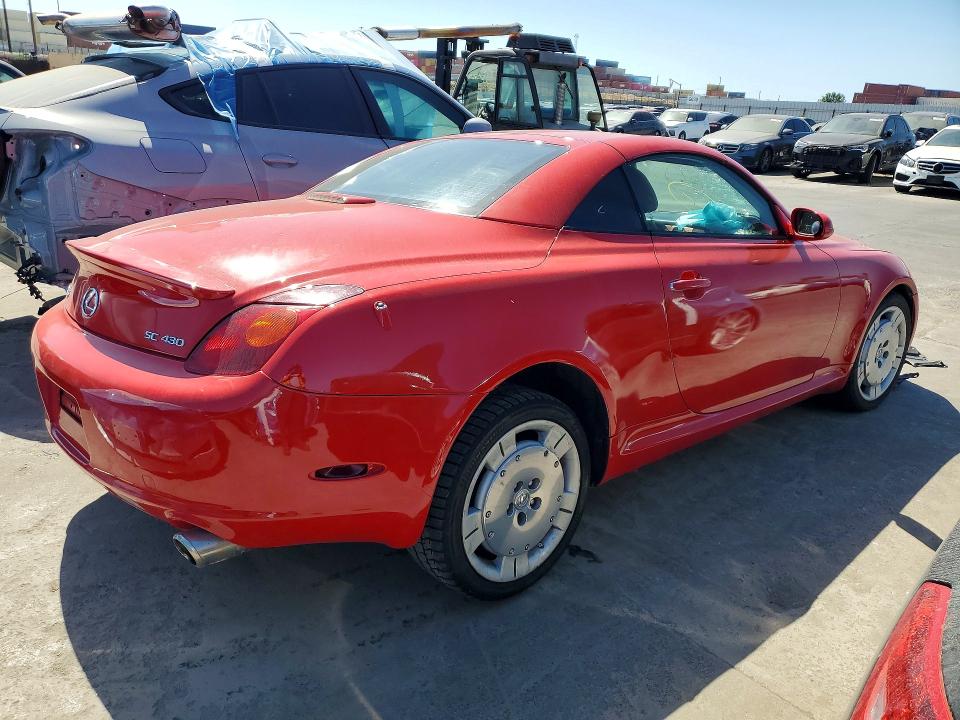 2004 Lexus Sc 430 VIN JTHFN48Y340053664 COPART salvage auction — UNDERCARRIAGE, CA - SALVAGE CERTIFICATE, sold $1,100 on 2026-07-29 (photo 3)
