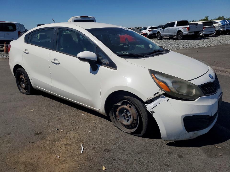 2013 Kia Rio VIN KNADM4A36D6154377 COPART salvage auction — FRONT END, Ca - Salvage Certificate, sold $450 on 2026-07-16 (photo 4)